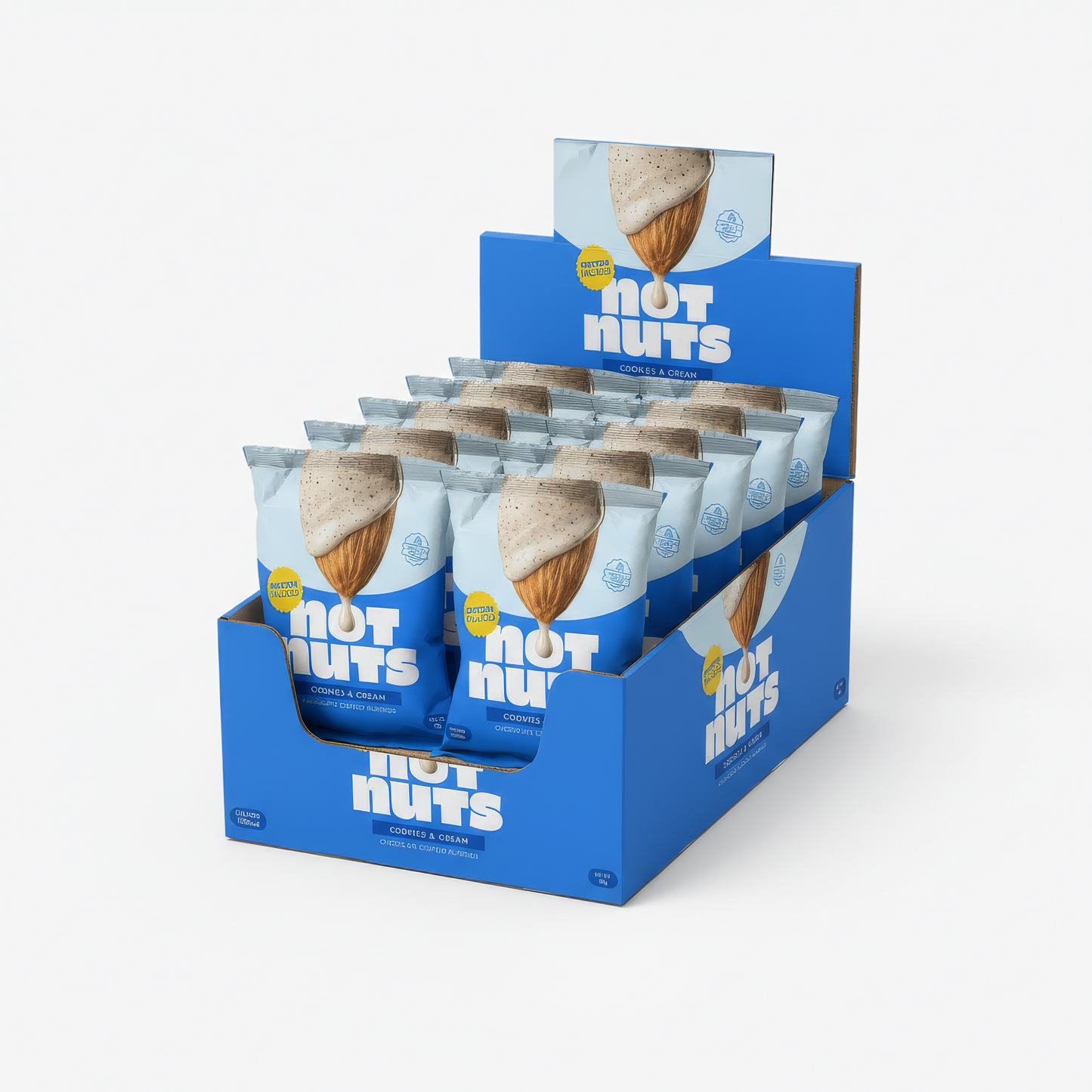 NotNuts Cookie and Cream Chocolate Coated Almonds - Box of 10 x 30g pouches