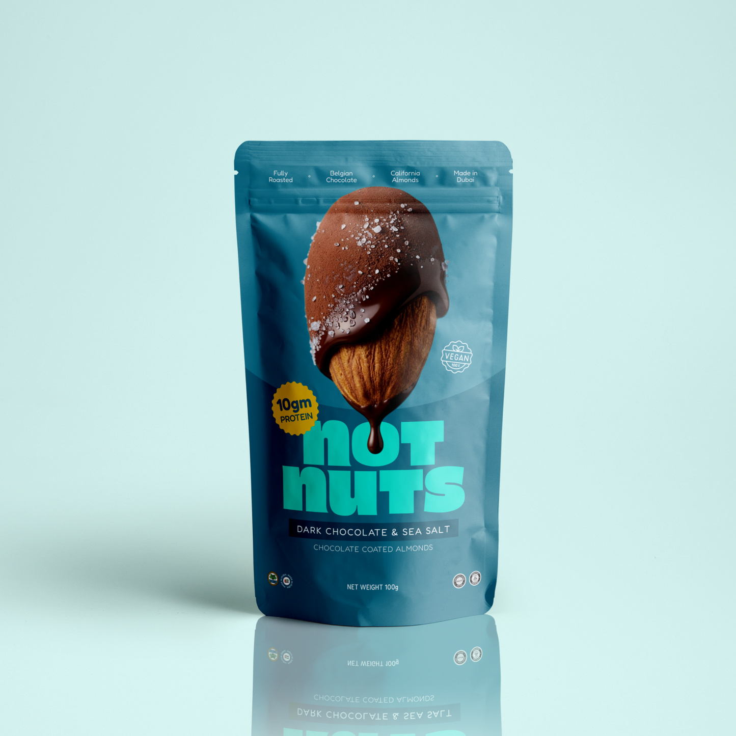 NotNuts Dark Chocolate and Sea Salt Coated Almonds - 100g pouch