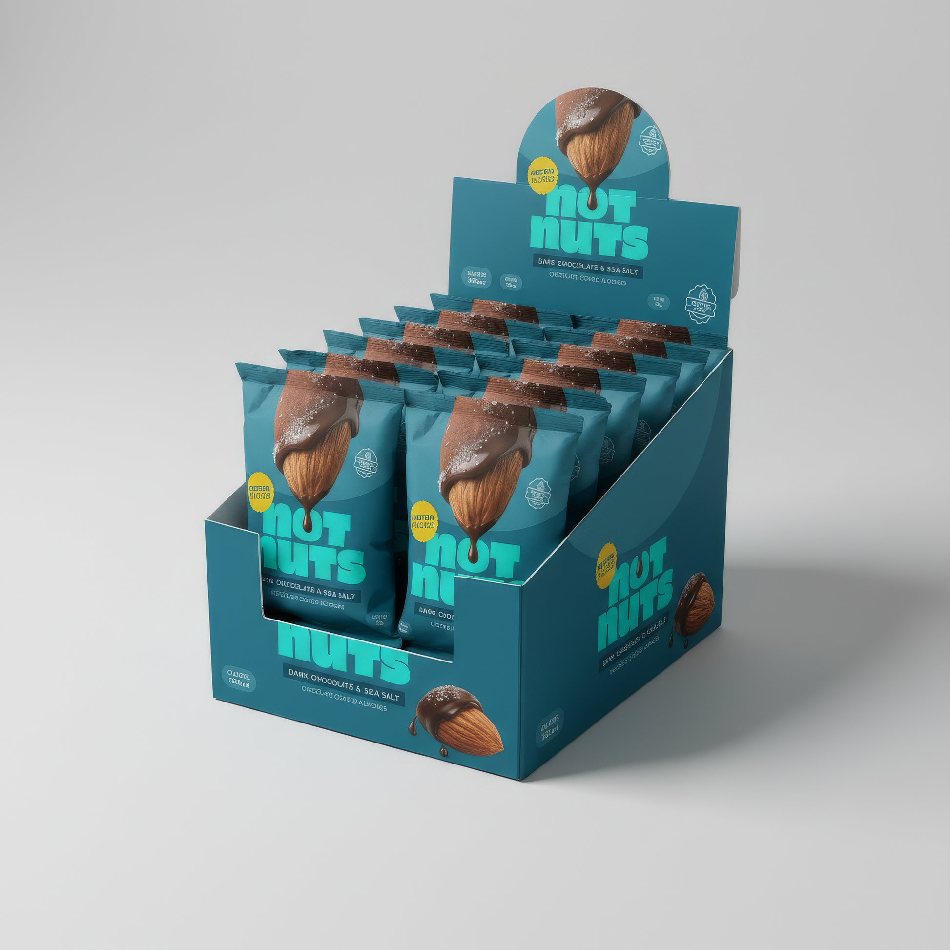 NotNuts Dark Chocolate and Sea Salt Coated Almonds Box - 10 x 30g pouches